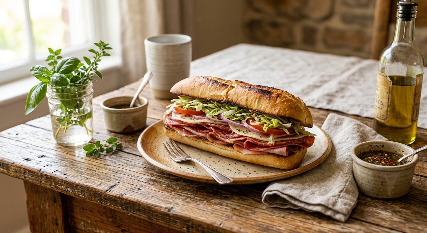 #9 Toasted Italian with sub sauce on a 10" Hero